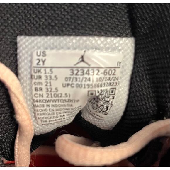 Jordan 6 Rings Pink Basketball Sneakers Youth Size 2Y - Picture 4 of 6